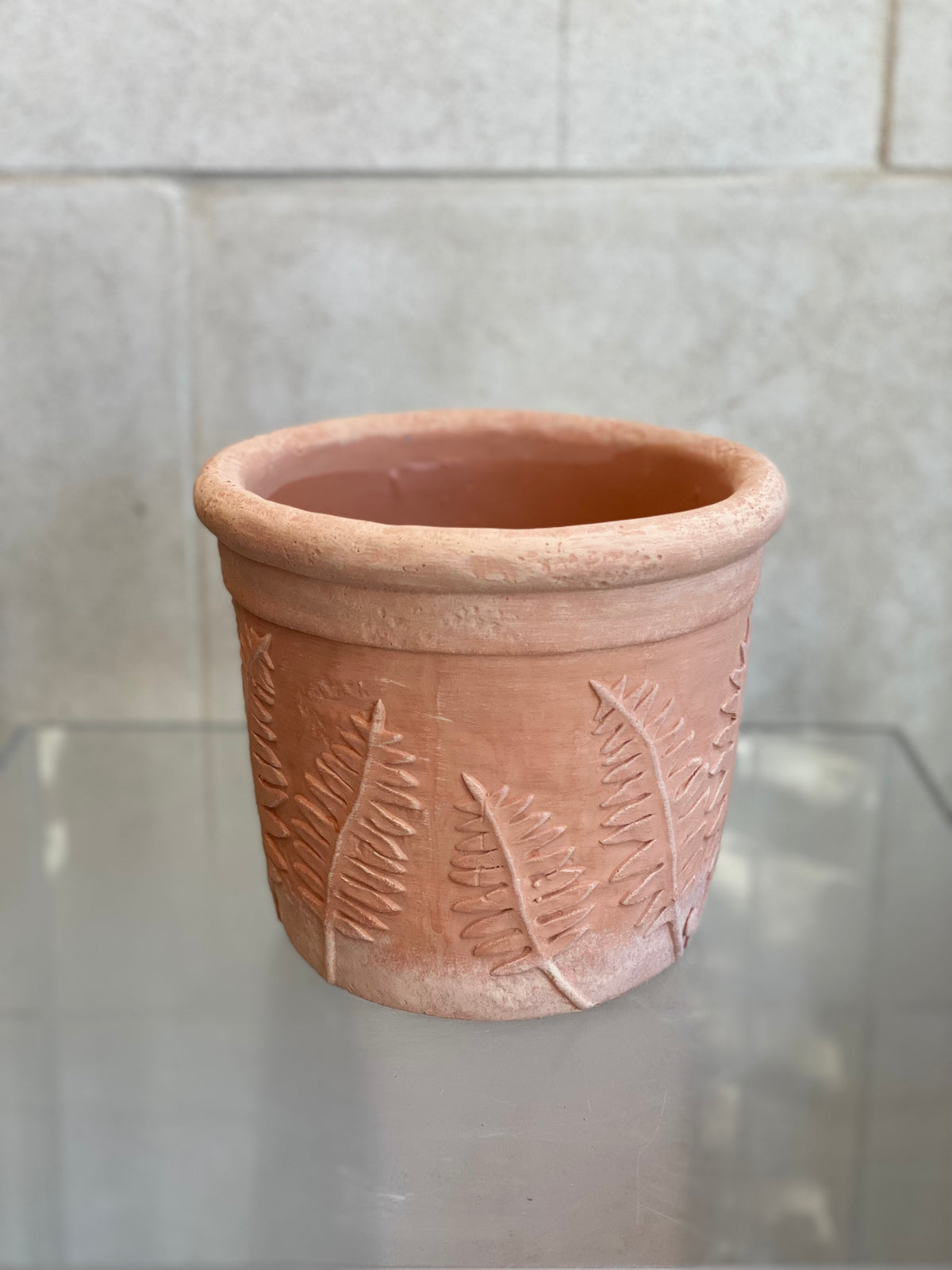 Leaf Print Terracotta Planter