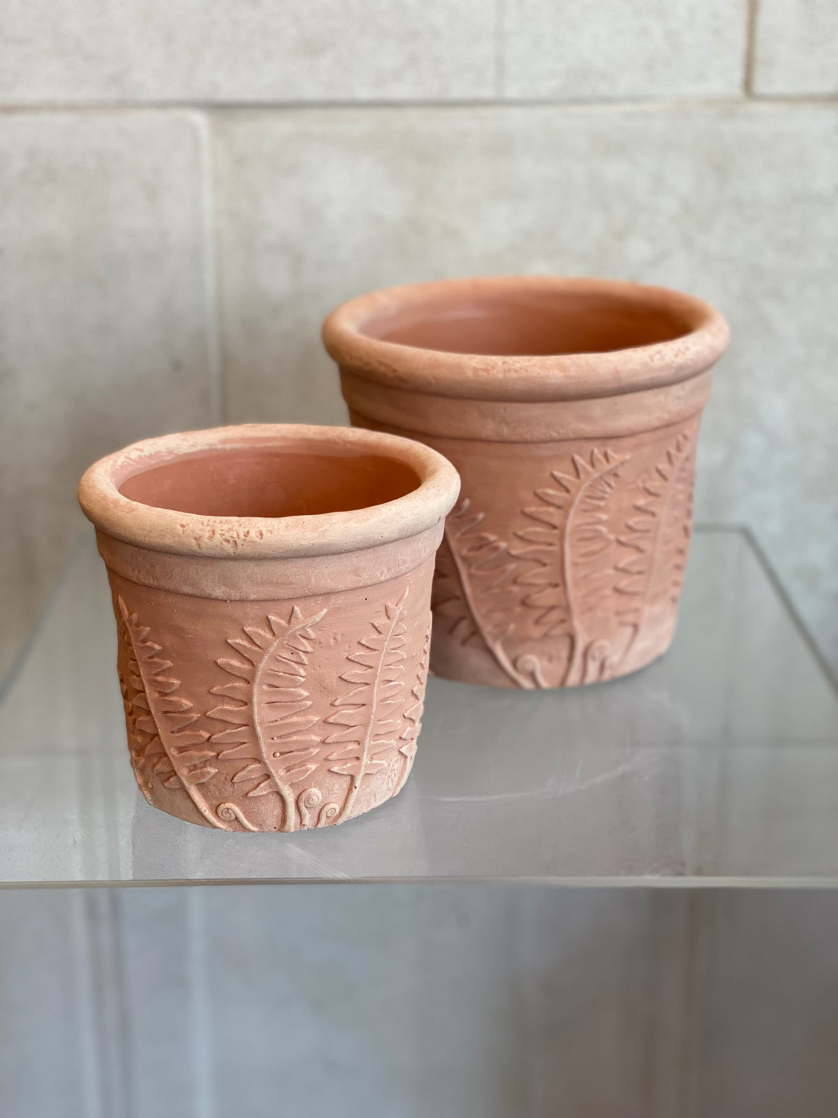 Leaf Print Terracotta Planter